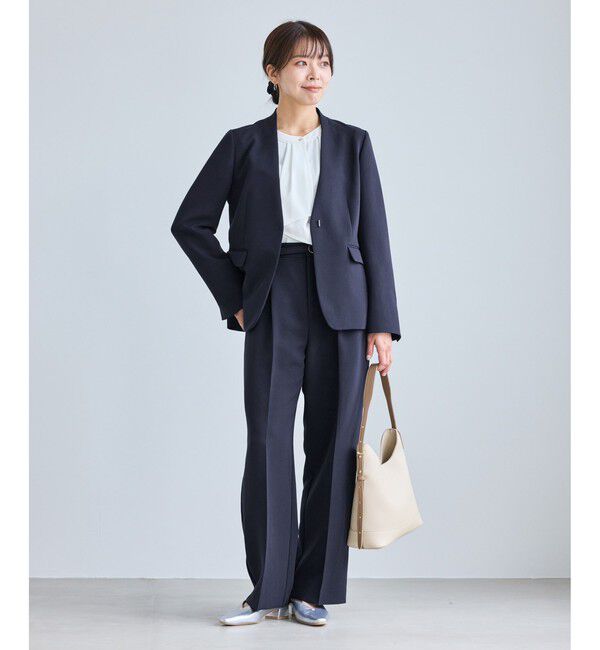 Rope&rsquo;Picnic「【WEB限定カラー】360&deg;ウルトラストレッチ ワイドパンツ/花粉ガード・セットアップ対応」|チノ|