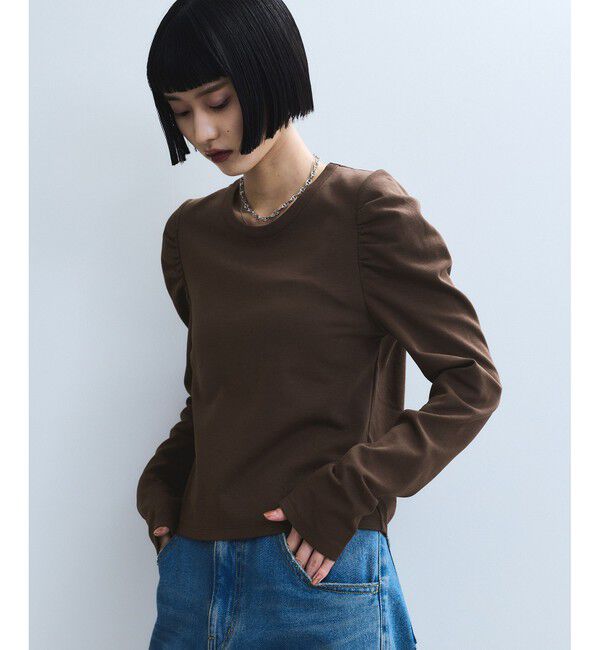 ADAM ET ROPE'「【WEB限定】バックペプラムカットソー」|Tシャツ・カットソー|ブラウン(20)