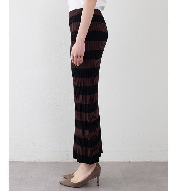  「ボーダーニットフィットスカート」|スカート|