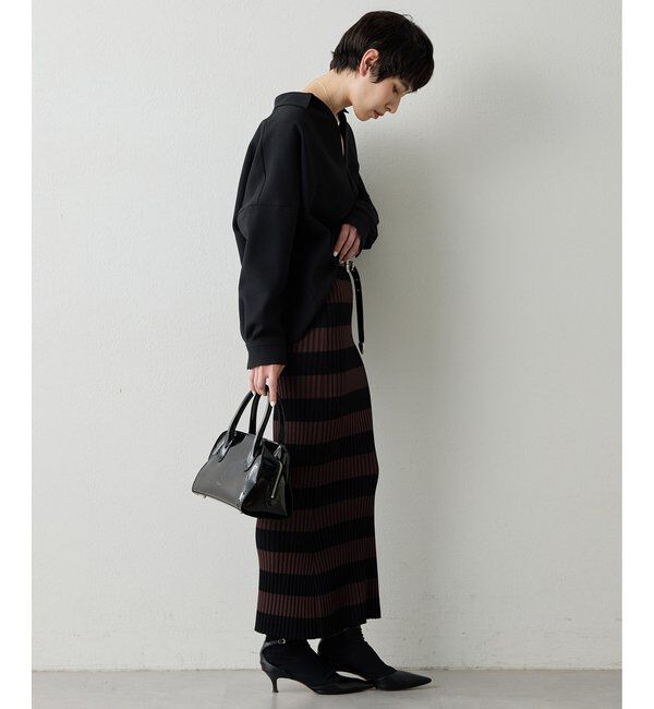  「ボーダーニットフィットスカート」|スカート|