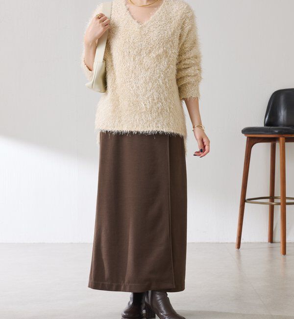  「ビーンズヤーンVネックニット」|ニット・セーター|