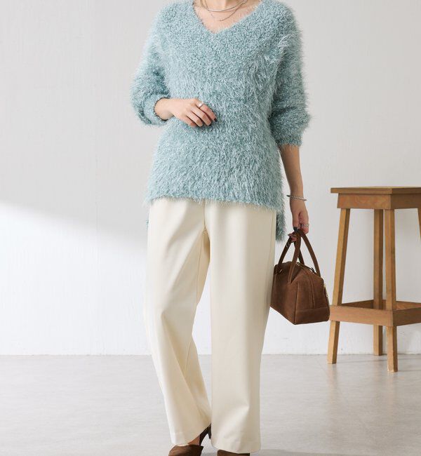  「ビーンズヤーンVネックニット」|ニット・セーター|