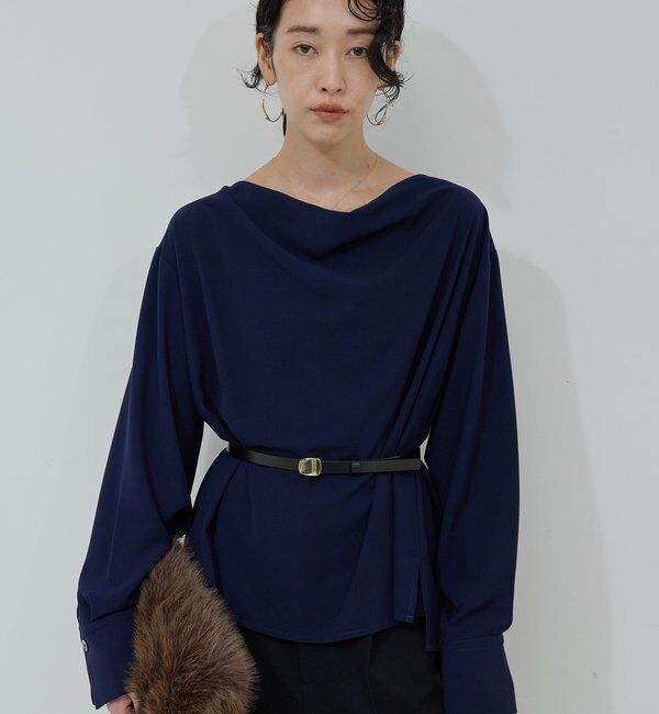 「フロントドレープブラウス」|シャツ・ブラウス|