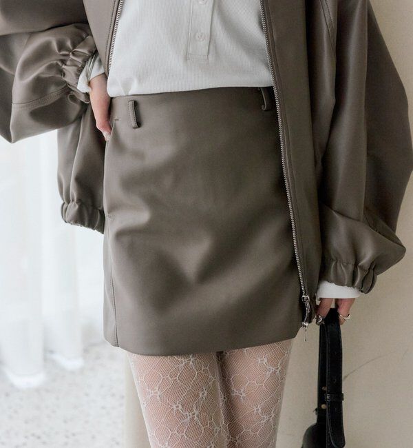  「フェイクレザーミニスカート」|スカート|