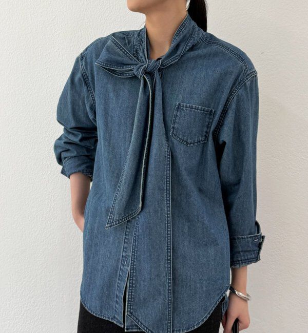  「デニムボウタイブラウス」|シャツ・ブラウス|