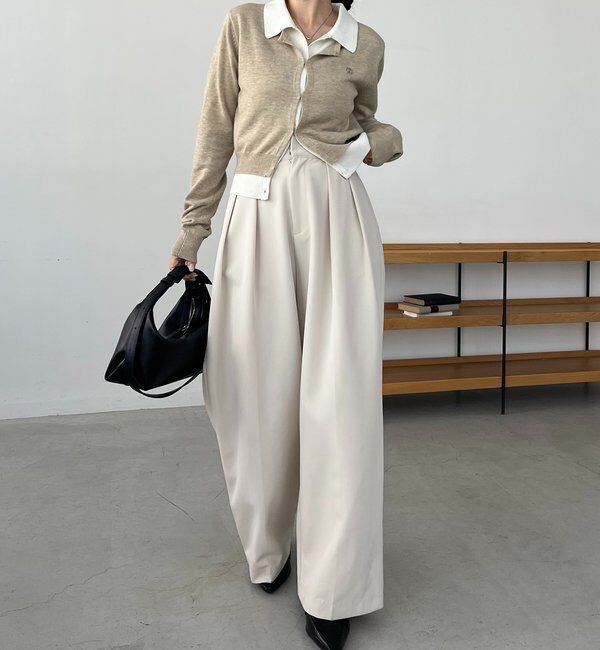  「レイヤードポロニットカーディガン」|カーディガン|