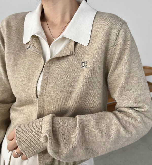  「レイヤードポロニットカーディガン」|カーディガン|