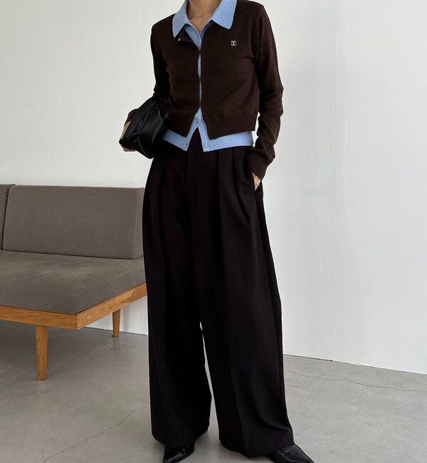  「レイヤードポロニットカーディガン」|カーディガン|