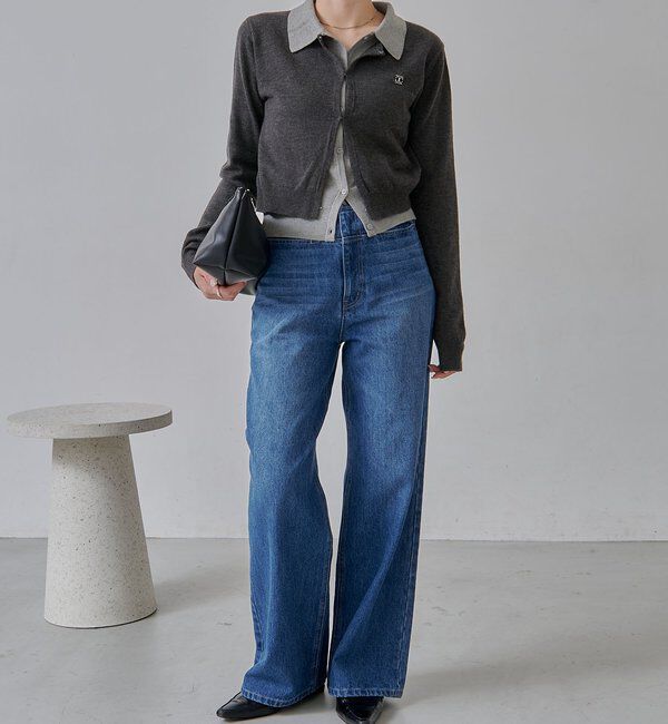  「レイヤードポロニットカーディガン」|カーディガン|