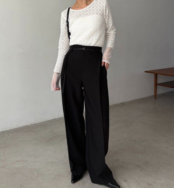  「袖シアーレースT」|Tシャツ・カットソー|