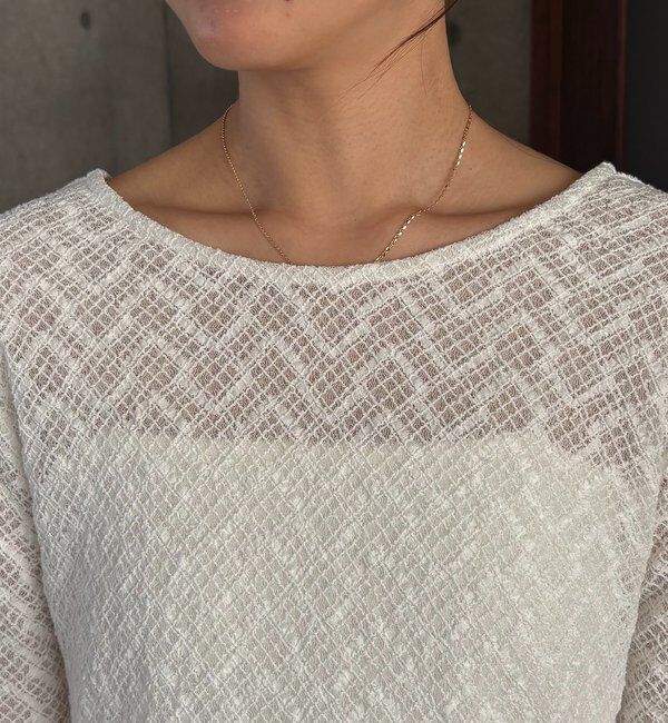  「袖シアーレースT」|Tシャツ・カットソー|