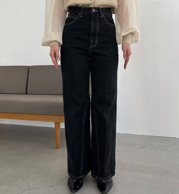  「【低身長サイズあり】セミフレアデニム」|デニム|