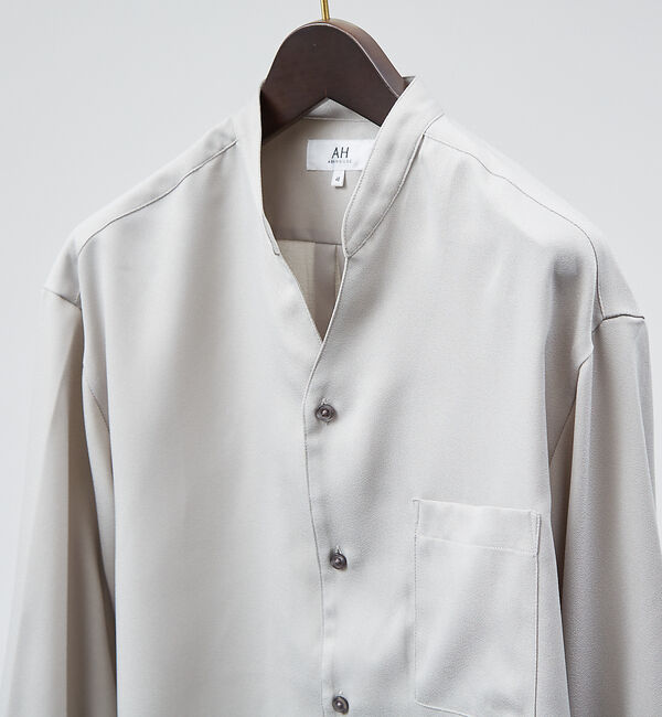ABAHOUSE「【AH ABAHOUSE】アムンゼン Vネックシャツ」|シャツ・ブラウス|グレージュ