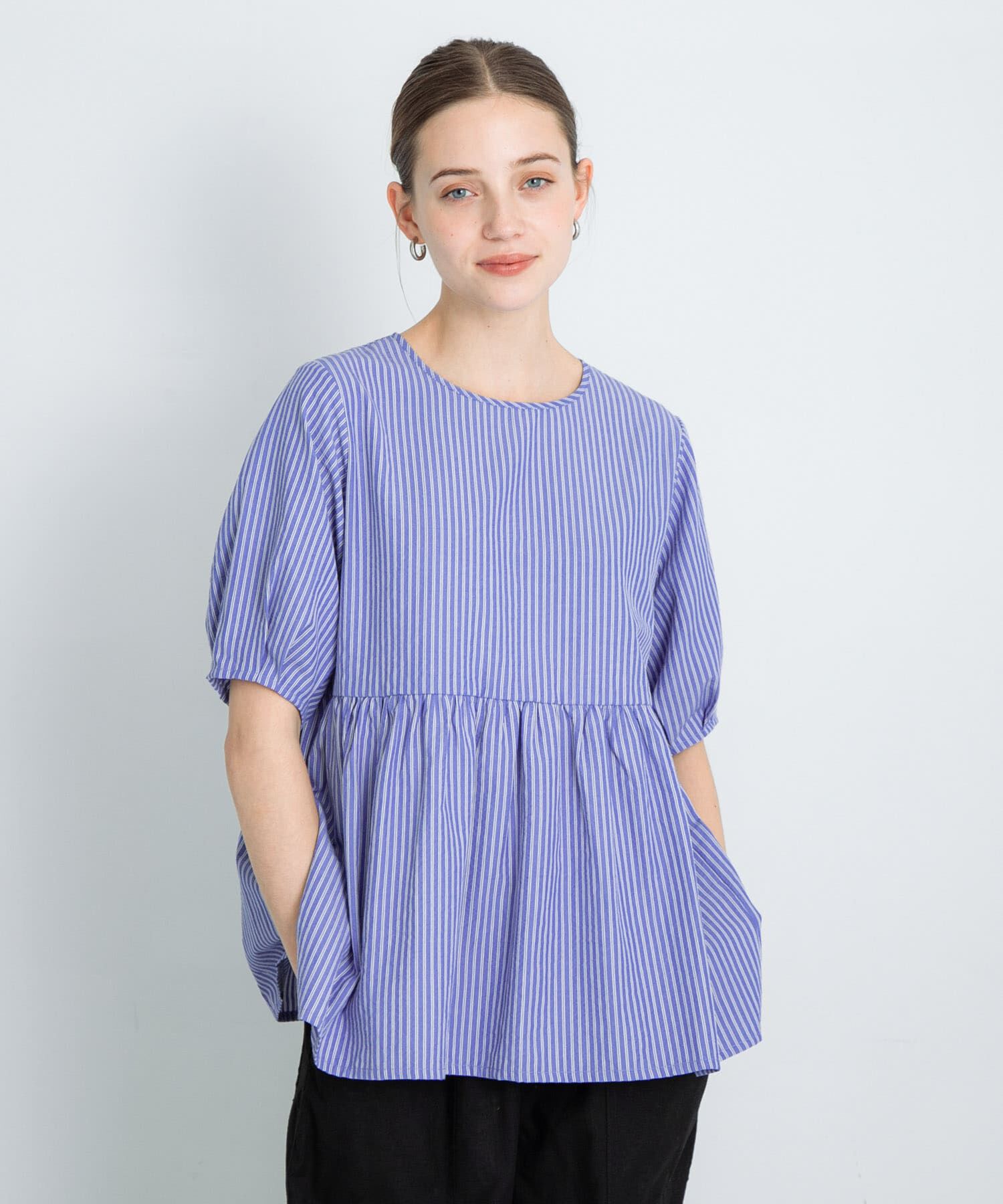 Sonny Label 「ストライプサッカーブラウス」|シャツ・ブラウス|