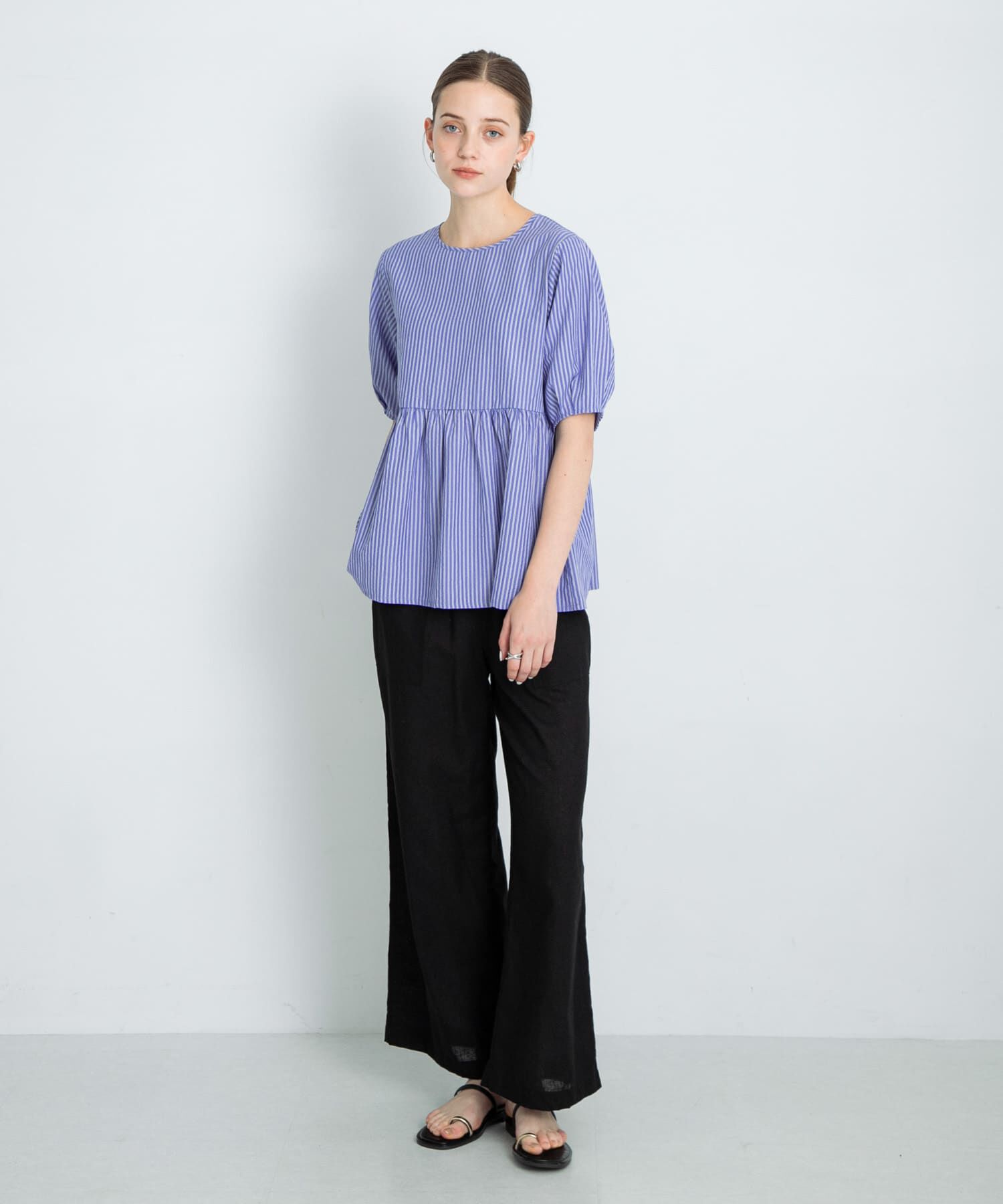 Sonny Label 「ストライプサッカーブラウス」|シャツ・ブラウス|