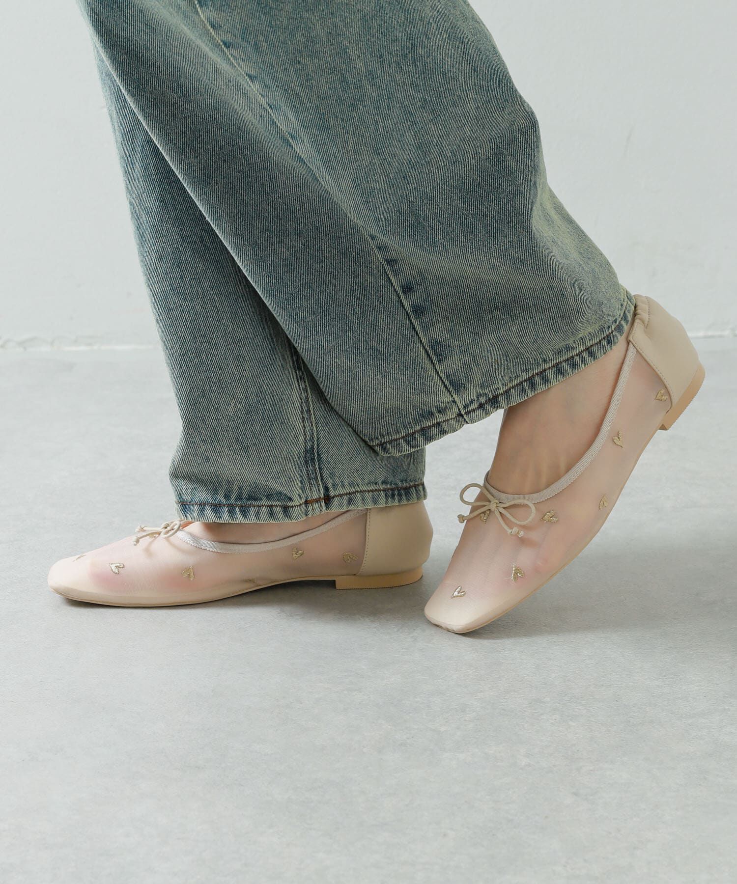 SENSE OF PLACE by URBAN RESEARCH「ハートチュールフラットシューズ」|バレエシューズ|