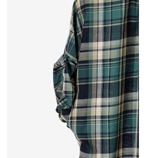 le.coeur blanc「《手洗い可能》チェックハイネックギャザードルマンフレンチブラウス」|シャツ・ブラウス|