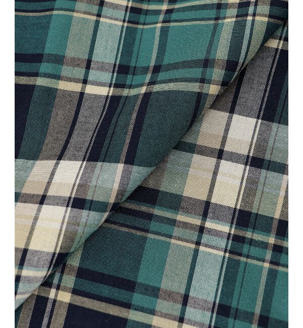 le.coeur blanc「《手洗い可能》チェックハイネックギャザードルマンフレンチブラウス」|シャツ・ブラウス|