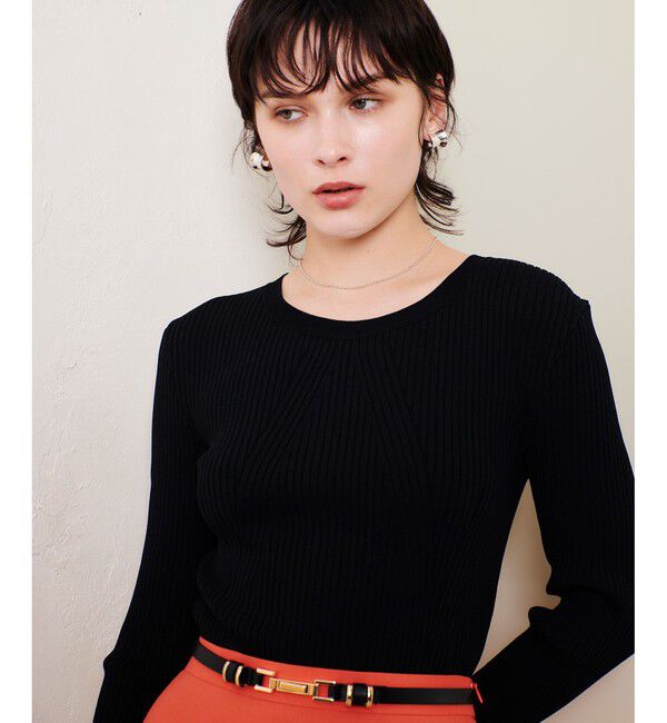 allureville「リブキリカエデザインプルオーバー」|ニット・セーター|