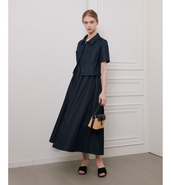 LOULOU WILLOUGHBY「【LOULOU WILLOUGHBY】シャンブレーベアワンピース」|ワンピース|