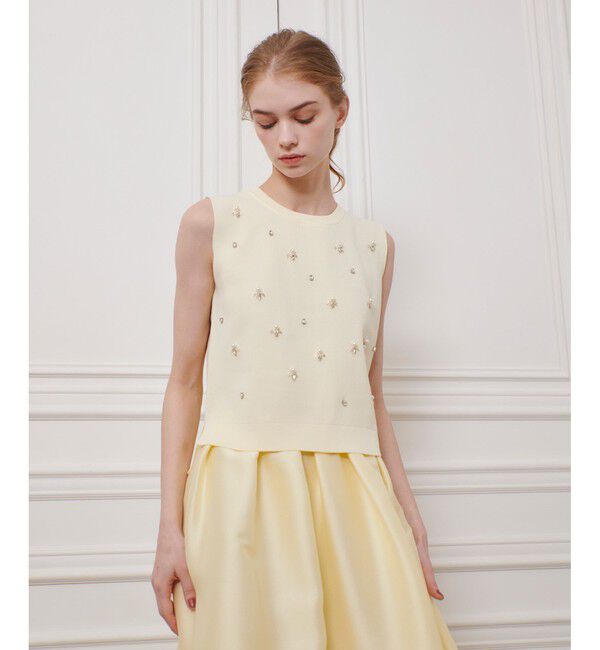 LOULOU WILLOUGHBY「【LOULOU WILLOUGHBY】ジュエルプルオーバー」|ニット・セーター|オフホワイト