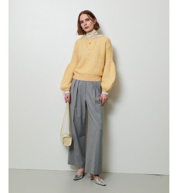 allureville「モヘヤ混スパンコールプルオーバー」|ニット・セーター|