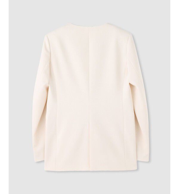 LOULOU WILLOUGHBY「【LOULOU WILLOUGHBY】ダブルクロスノーカラージャケット」|ノーカラージャケット|