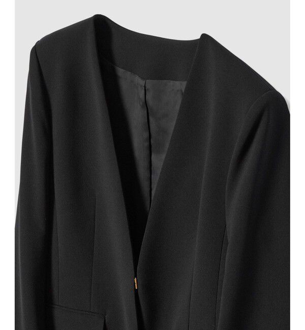 LOULOU WILLOUGHBY「【LOULOU WILLOUGHBY】ダブルクロスノーカラージャケット」|ノーカラージャケット|