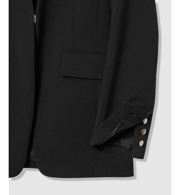 LOULOU WILLOUGHBY「【LOULOU WILLOUGHBY】ダブルクロスノーカラージャケット」|ノーカラージャケット|