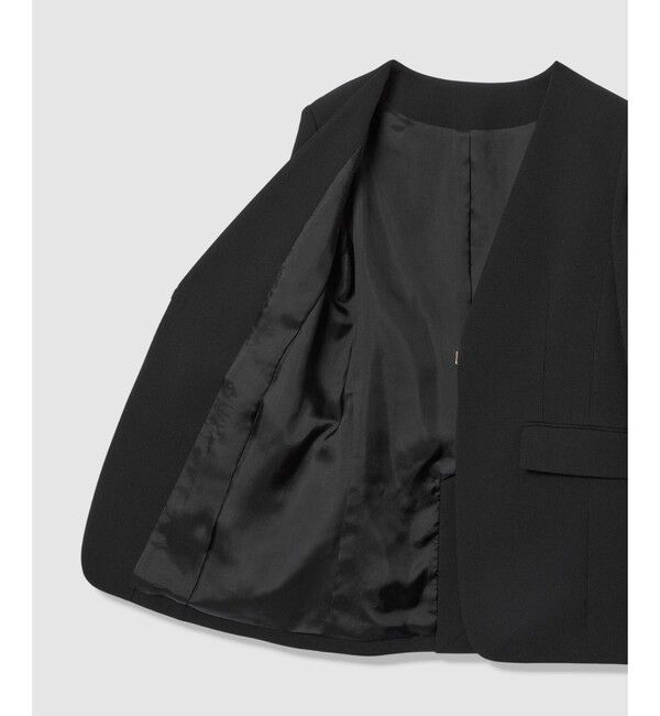 LOULOU WILLOUGHBY「【LOULOU WILLOUGHBY】ダブルクロスノーカラージャケット」|ノーカラージャケット|