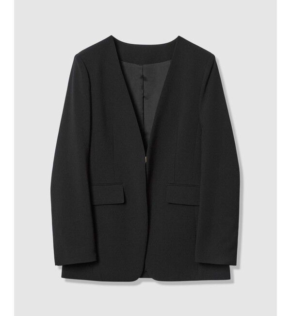 LOULOU WILLOUGHBY「【LOULOU WILLOUGHBY】ダブルクロスノーカラージャケット」|ノーカラージャケット|