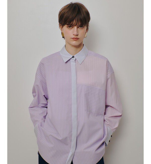 allureville「クレイジーストライプシャツ」|シャツ・ブラウス|ピンク