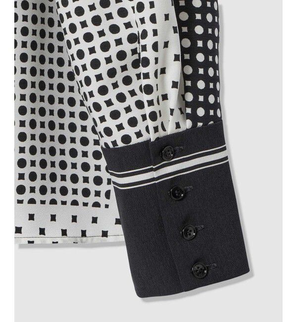 allureville「幾何プリントボウタイブラウス」|シャツ・ブラウス|