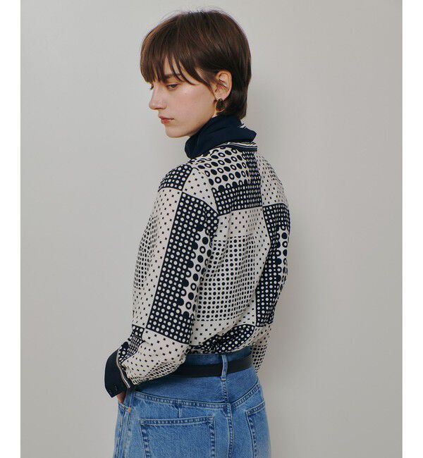 allureville「幾何プリントボウタイブラウス」|シャツ・ブラウス|