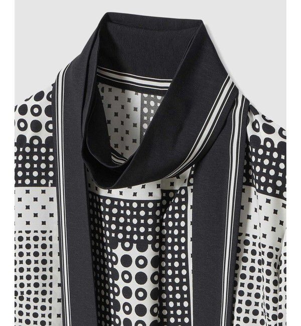 allureville「幾何プリントボウタイブラウス」|シャツ・ブラウス|