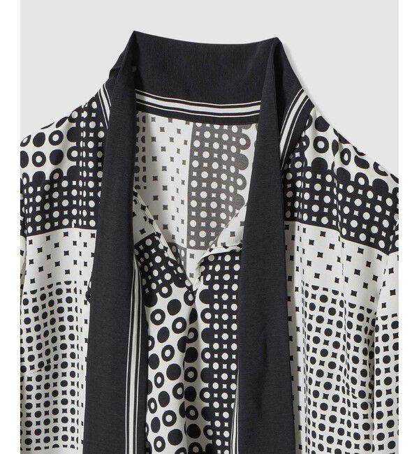 allureville「幾何プリントボウタイブラウス」|シャツ・ブラウス|