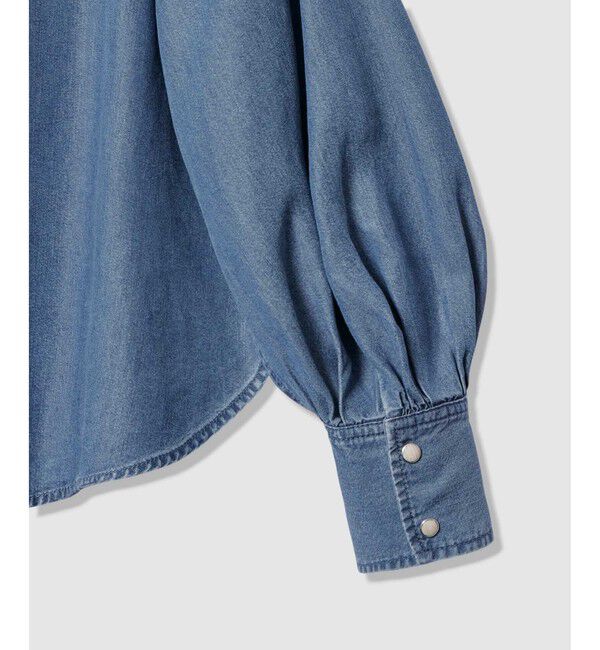 allureville「【WEB・一部店舗別注】デニムボウブラウス」|シャツ・ブラウス|