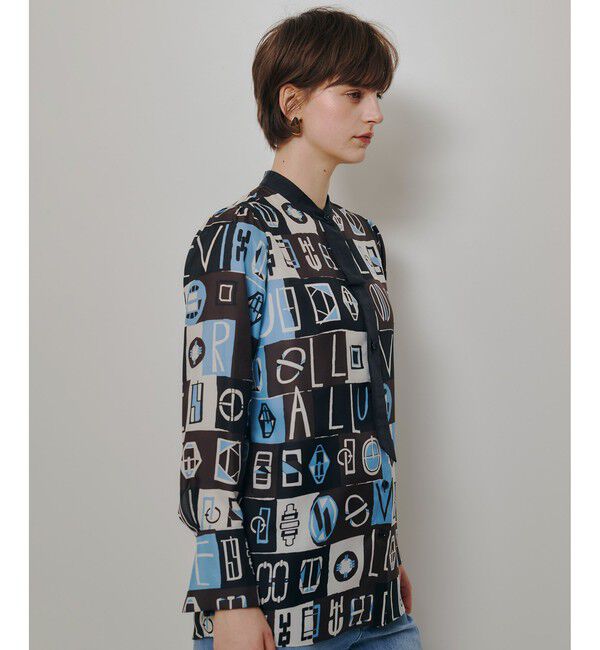 allureville「パッチワークプリントボウブラウス」|シャツ・ブラウス|