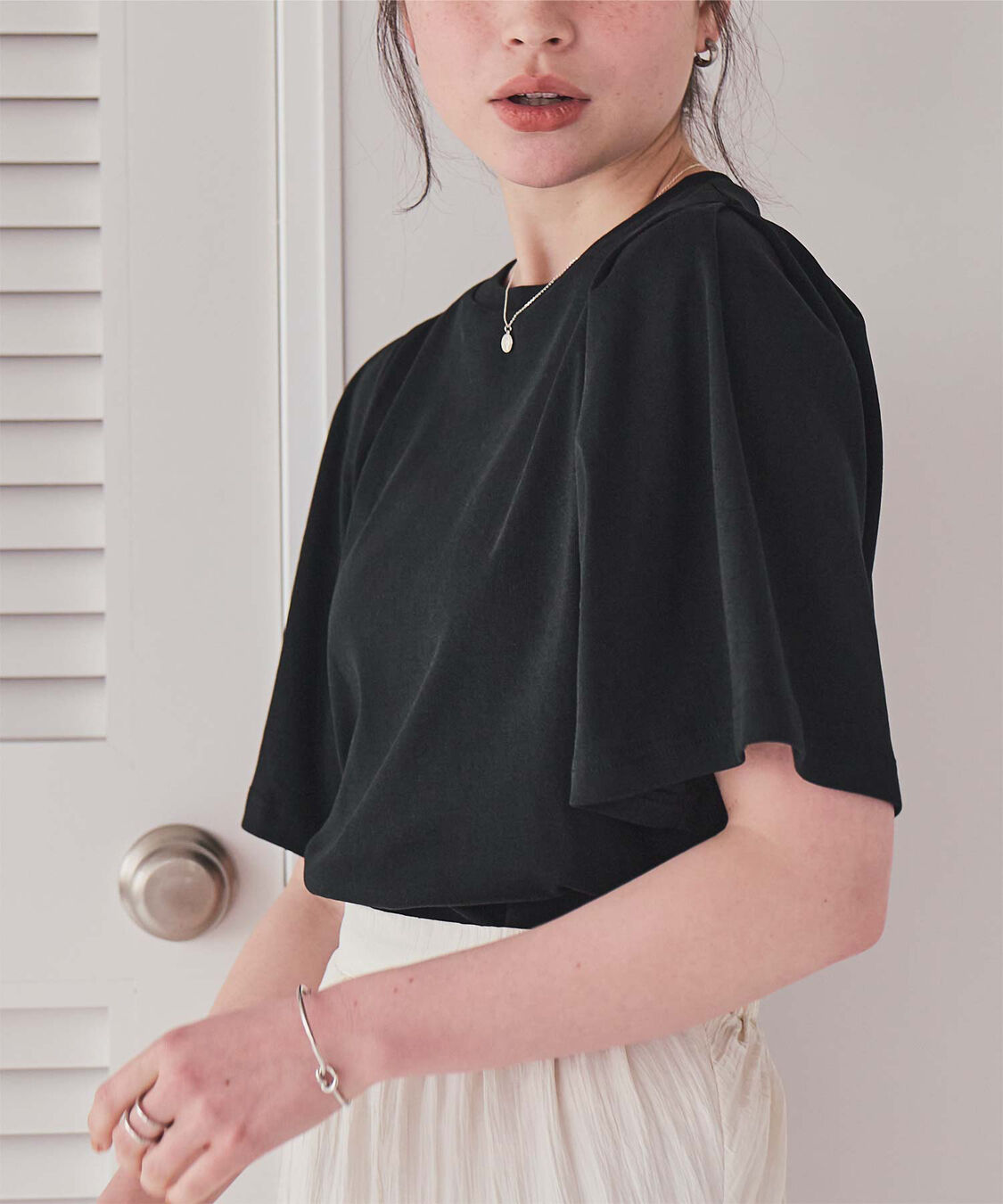 titivate「クルーネックタックスリーブトップス」|Tシャツ・カットソー|