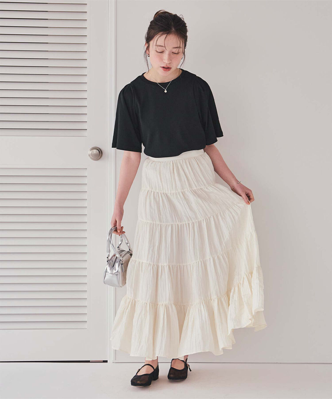 titivate「クルーネックタックスリーブトップス」|Tシャツ・カットソー|