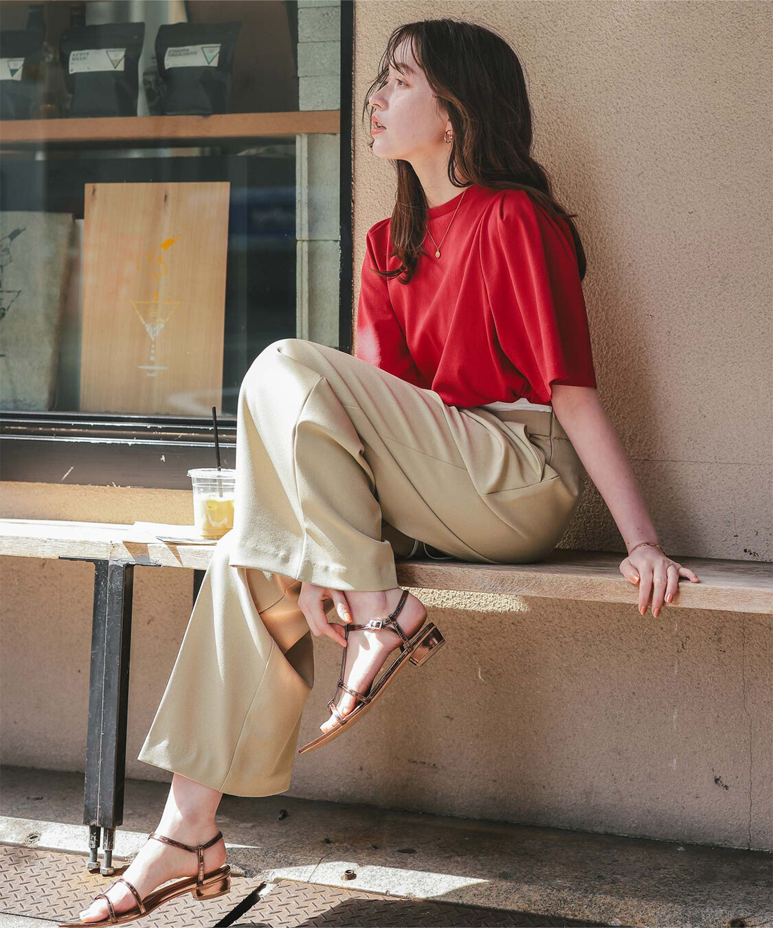 titivate「クルーネックタックスリーブトップス」|Tシャツ・カットソー|