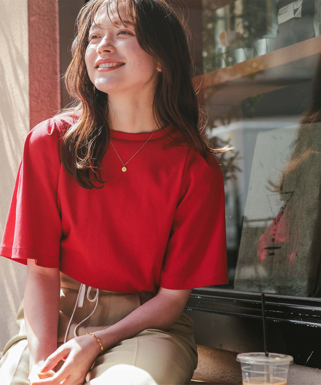 titivate「クルーネックタックスリーブトップス」|Tシャツ・カットソー|