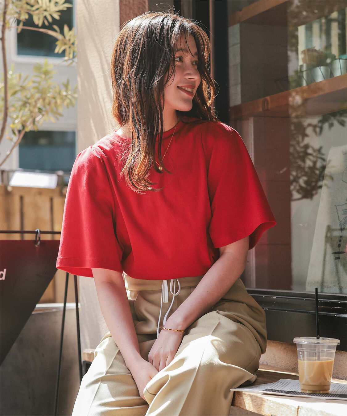 titivate「クルーネックタックスリーブトップス」|Tシャツ・カットソー|