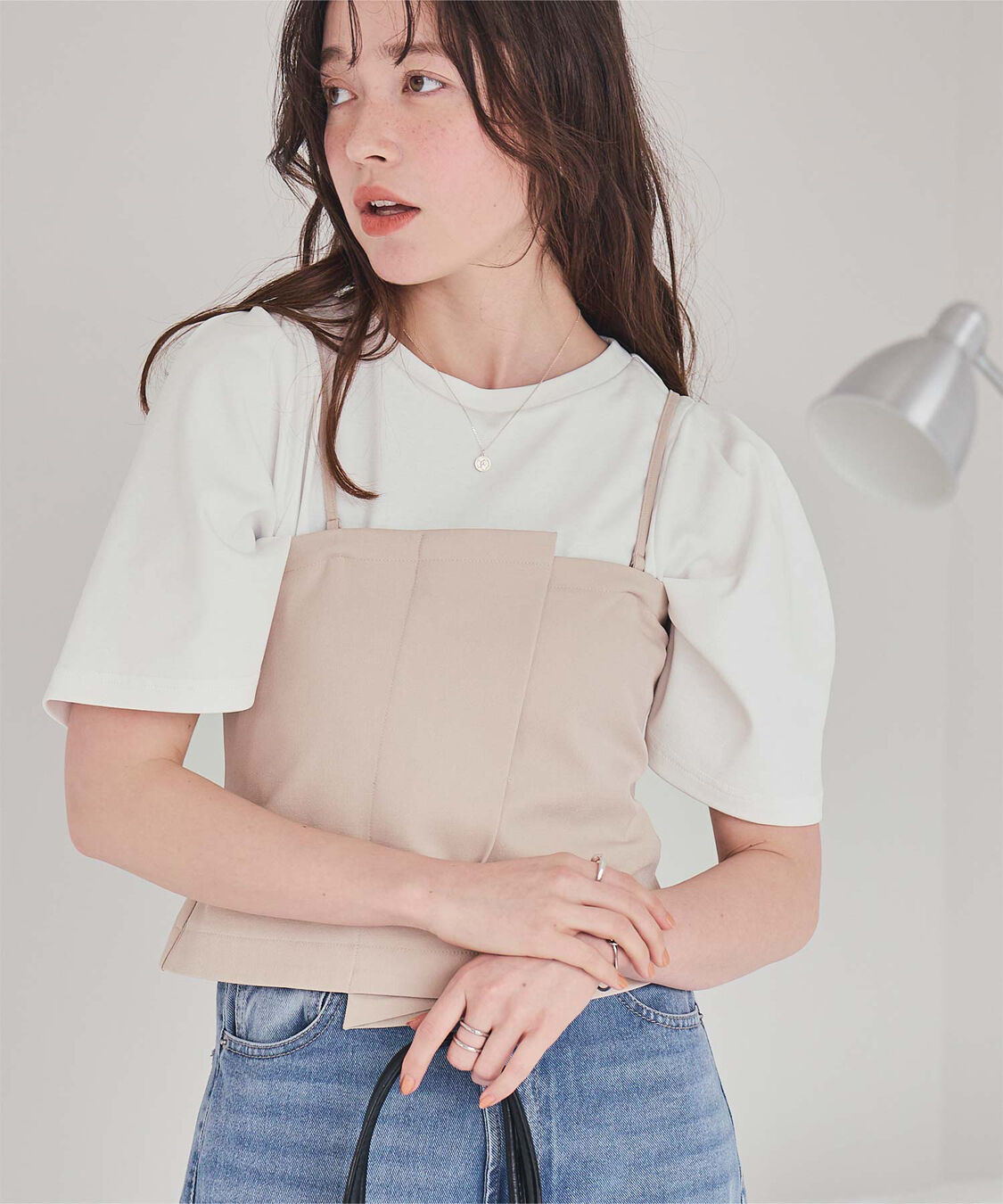 titivate「クルーネックタックスリーブトップス」|Tシャツ・カットソー|