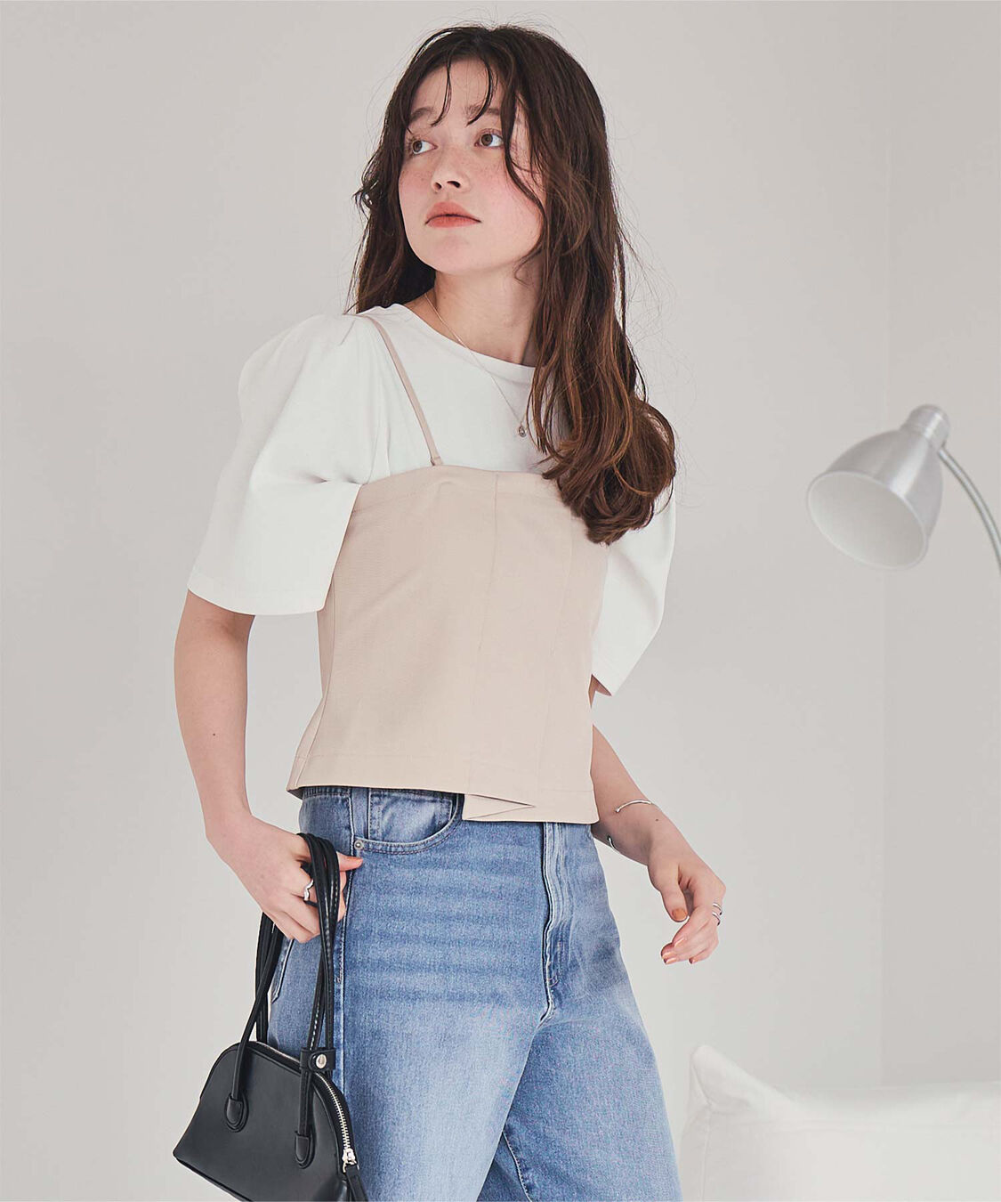 titivate「クルーネックタックスリーブトップス」|Tシャツ・カットソー|