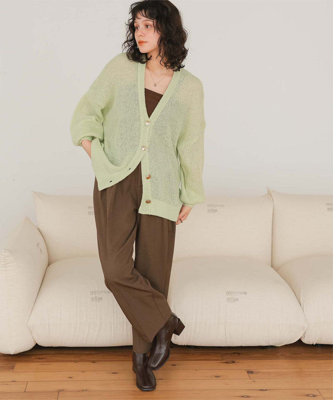 titivate「モヘアライクシアーニットカーディガン」|カーディガン|