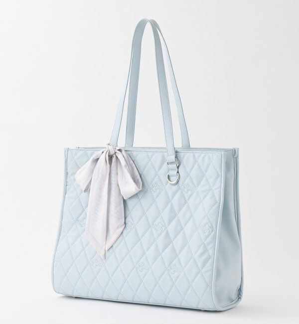  「【LouLoumei】スカーフ付きキルティングキャリーオントート/自立可能」|ショルダー・メッセンジャー|