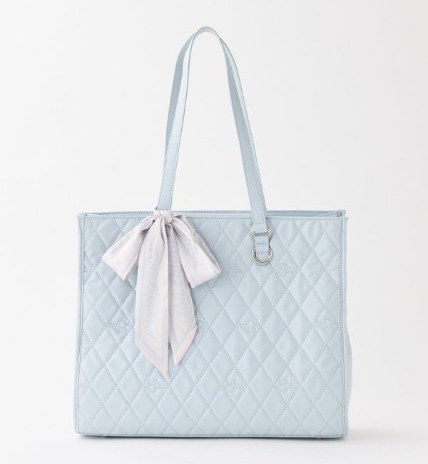  「【LouLoumei】スカーフ付きキルティングキャリーオントート/自立可能」|ショルダー・メッセンジャー|