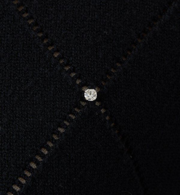  「配色ビジュー付ポロニット」|ニット・セーター|