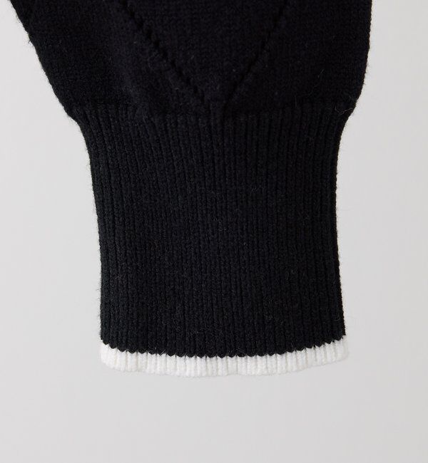  「配色ビジュー付ポロニット」|ニット・セーター|